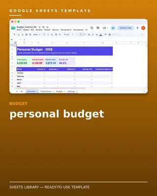 50/30/20 Budget Template — free Google Sheets template