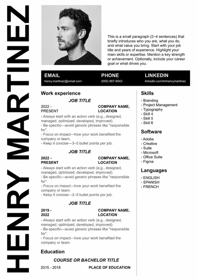 Actor Resume Template — free Google Docs template