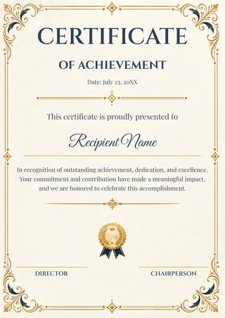 Award Certificate Template — free Google Docs template