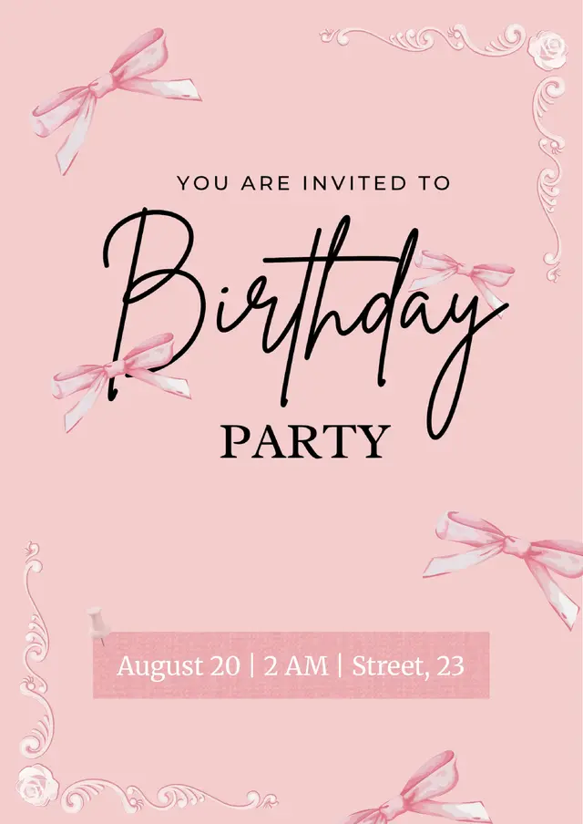 birthday party invitation template — free Google Docs template