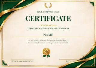 Certificate of Completion Template — free Google Docs template