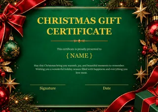 Christmas Gift Certificate Template — free Google Docs template