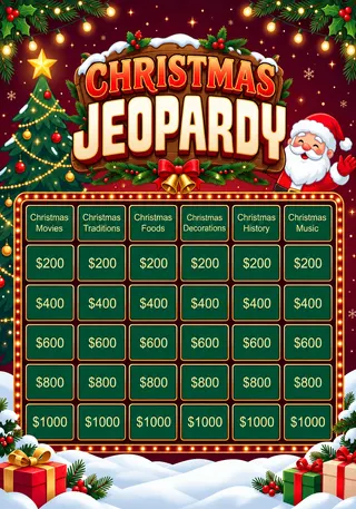Christmas Jeopardy Template — free Google Docs template
