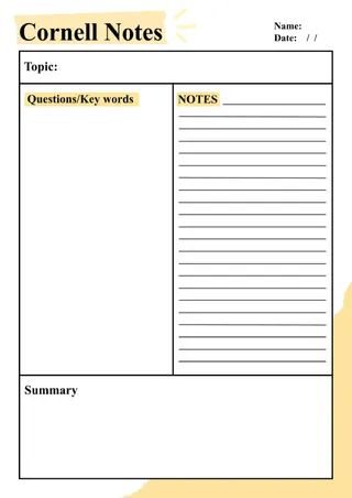 Cornell Notes Template — free Google Docs template
