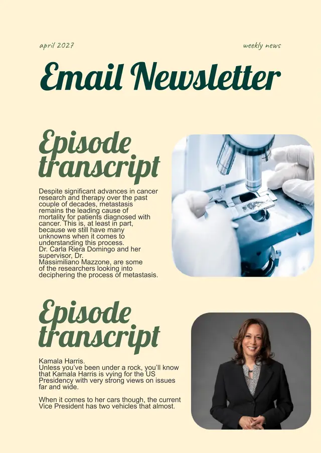 Email Newsletter Template — free Google Docs template