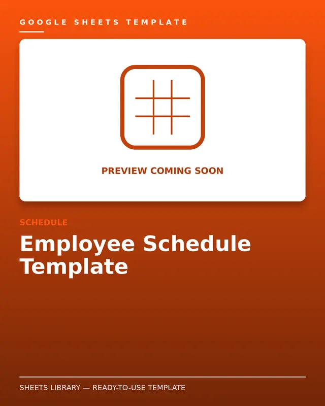 Employee Schedule Template — free Google Sheets template