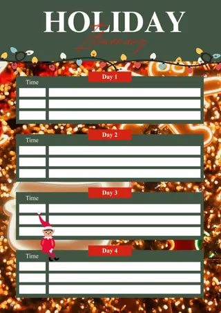 Holiday Itinerary — free Google Docs template