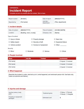 Incident Report Template — free Google Docs template
