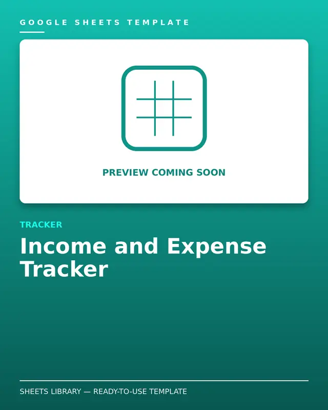 Income and Expense Tracker Template — free Google Sheets template