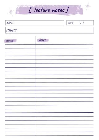 Lecture Notes Template — free Google Docs template