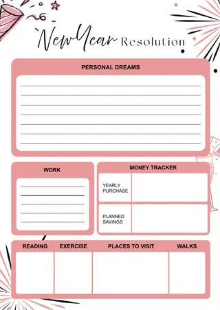New Year Resolution — free Google Docs template