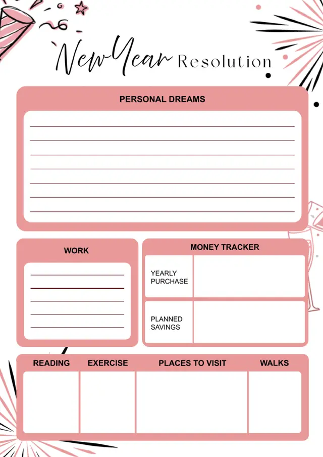 New Year Resolution — free Google Docs template