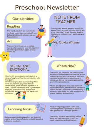 Preschool Newsletter Template — free Google Docs template