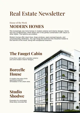 Real Estate Newsletter Template — free Google Docs template