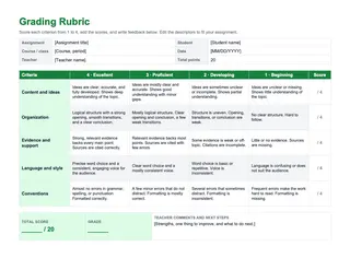Rubric Template — free Google Docs template