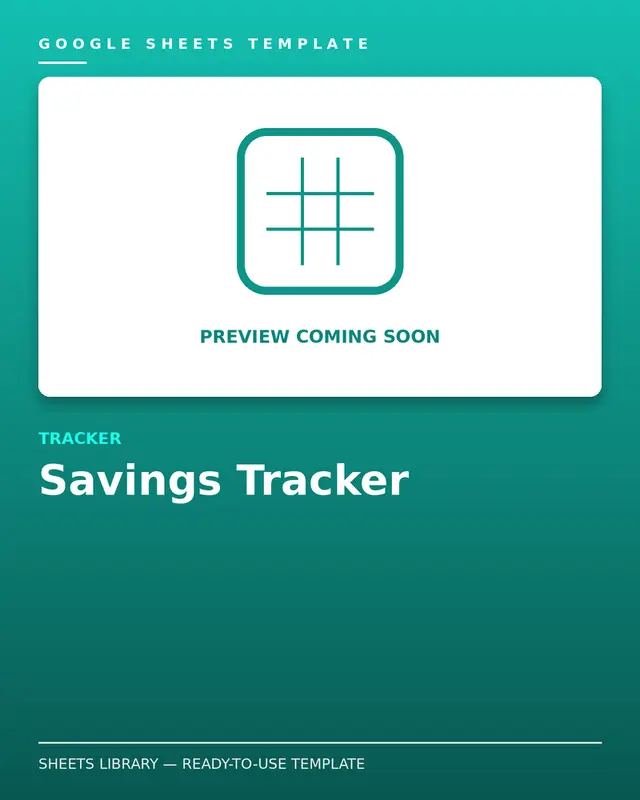 Savings Tracker Template — free Google Sheets template