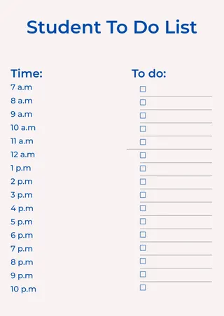 Student To Do List Template — free Google Docs template