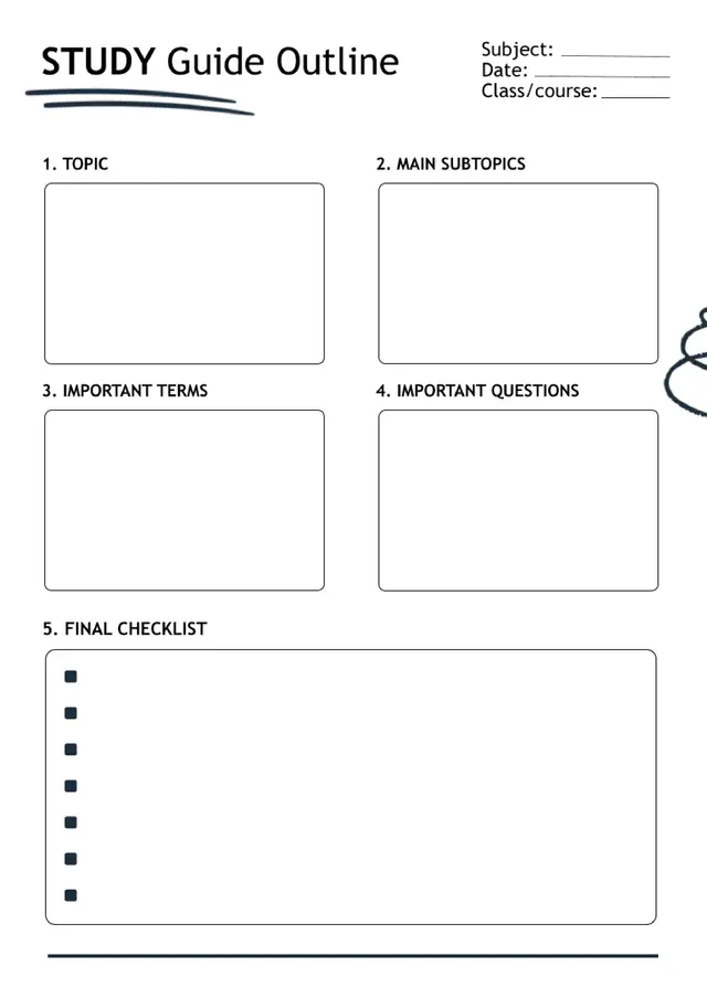 Study Guide Outline Template — free Google Docs template