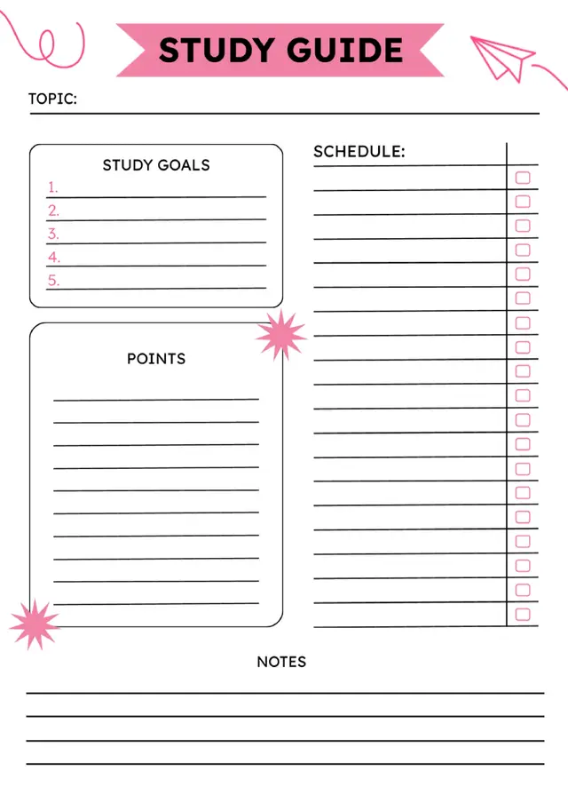 Study Guide Template — free Google Docs template