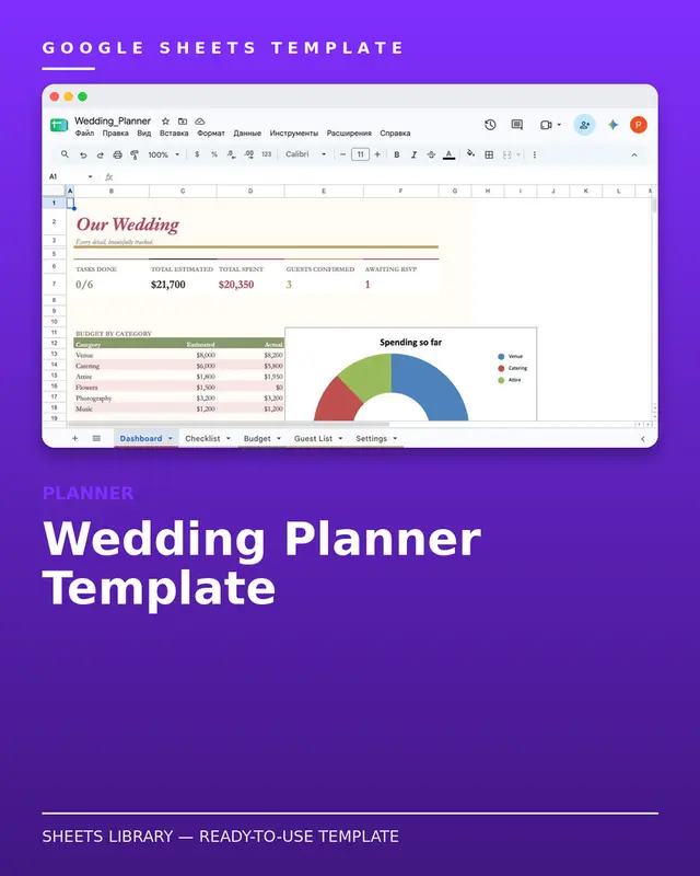Wedding Planner Template — free Google Sheets template