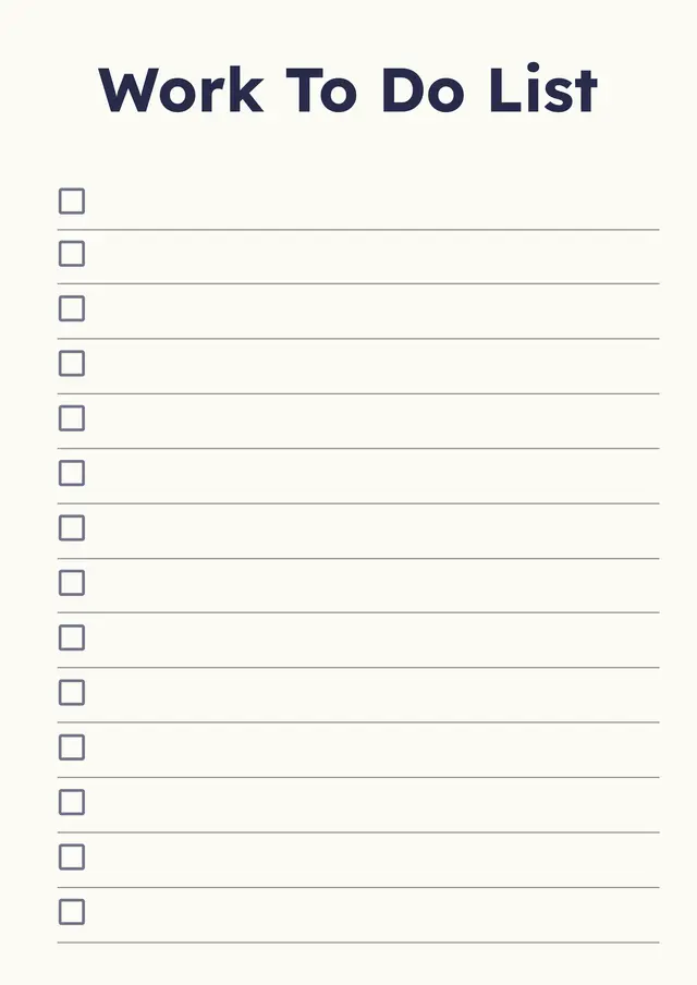 Work To Do List Template — free Google Docs template