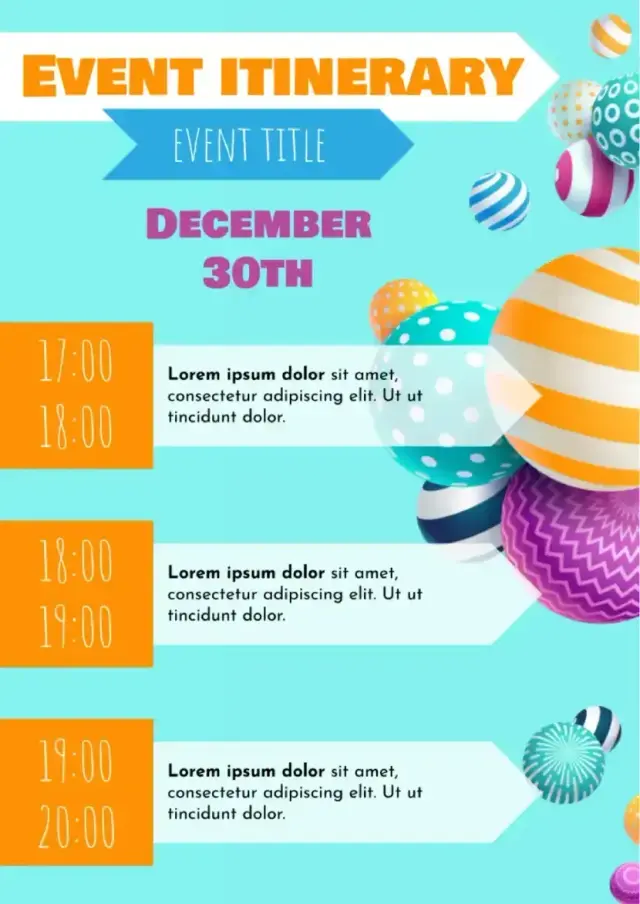 Event Itinerary Template — free Google Docs template