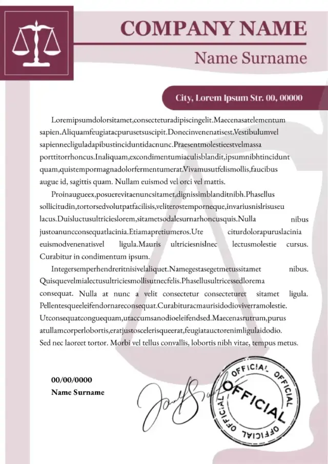 Legal Letterhead Template — free Google Docs template