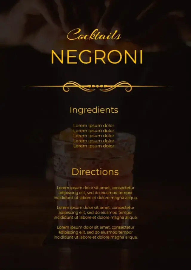 Recipe Cocktail Template — free Google Docs template