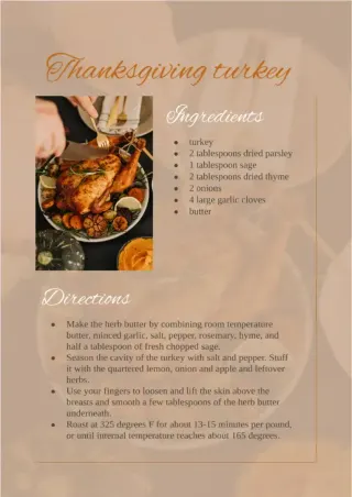 Recipe Thanksgiving Turkey Template — free Google Docs template