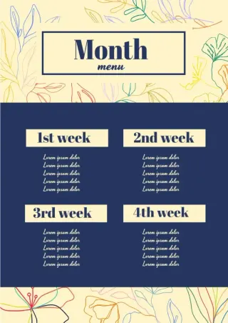 Menu Monthly Template — free Google Docs template