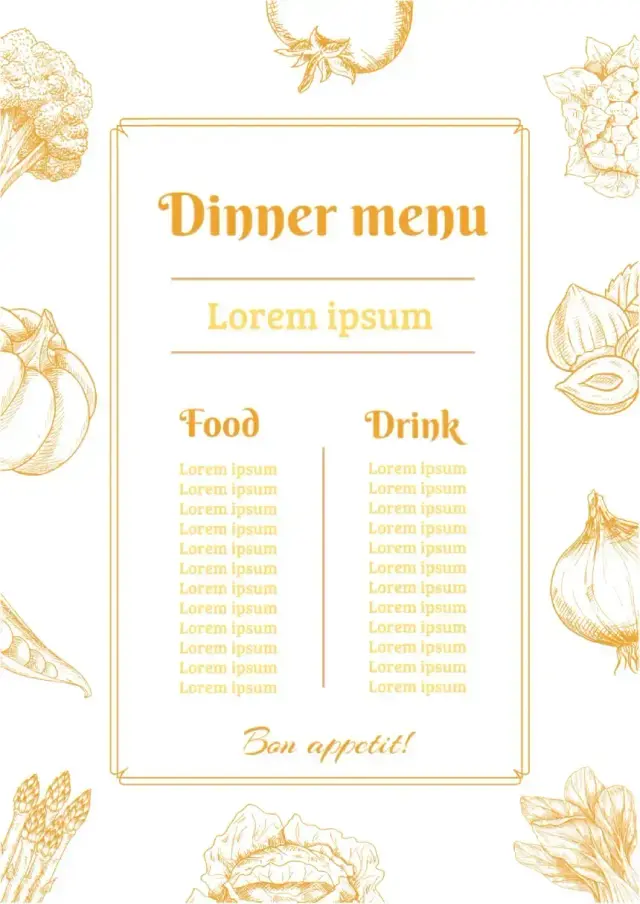 Dinner Menu Template — free Google Docs template