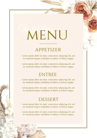 Wedding Menu Template — free Google Docs template