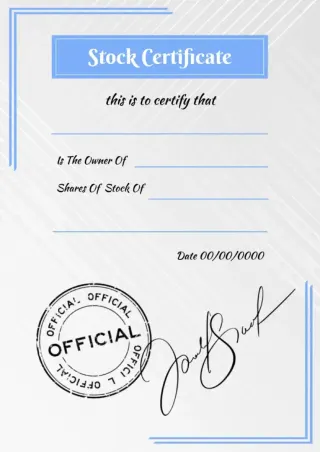 Stock Certificate Template — free Google Docs template