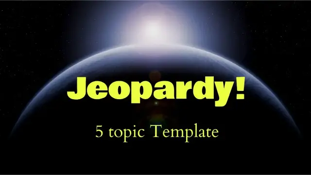 Jeopardy Topic - 5 Template — free Google Slides template