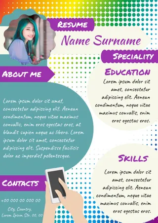 Template for Resume — free Google Docs template
