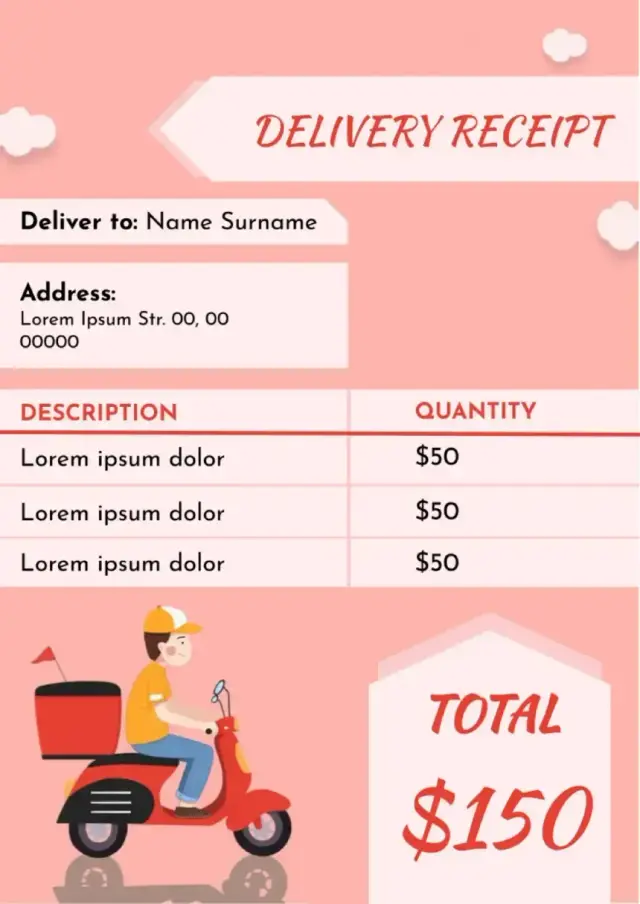 Delivery Receipt Template — free Google Docs template
