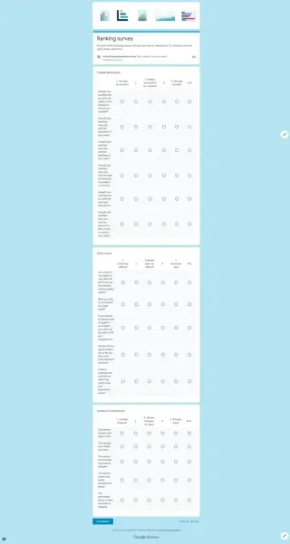 Ranking Survey Template — free Google Forms template