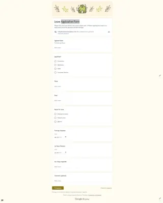 Application Form Template — free Google Forms template