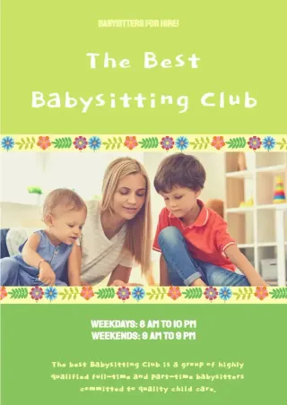 Flyer Babysitting Template — free Google Docs template