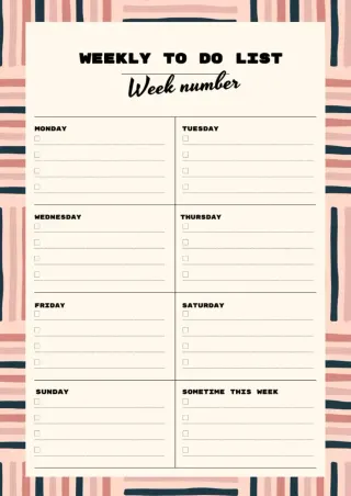 Weekly To Do List Template — free Google Docs template