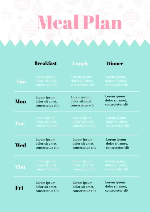 Meal Plan Template — free Google Docs template