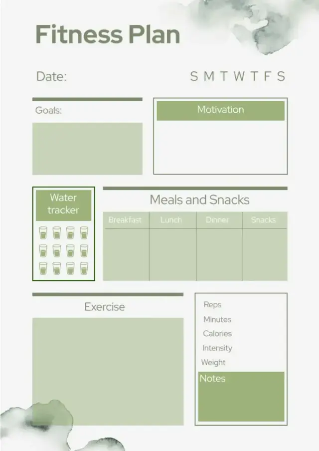 Fitness Plan Template — free Google Docs template