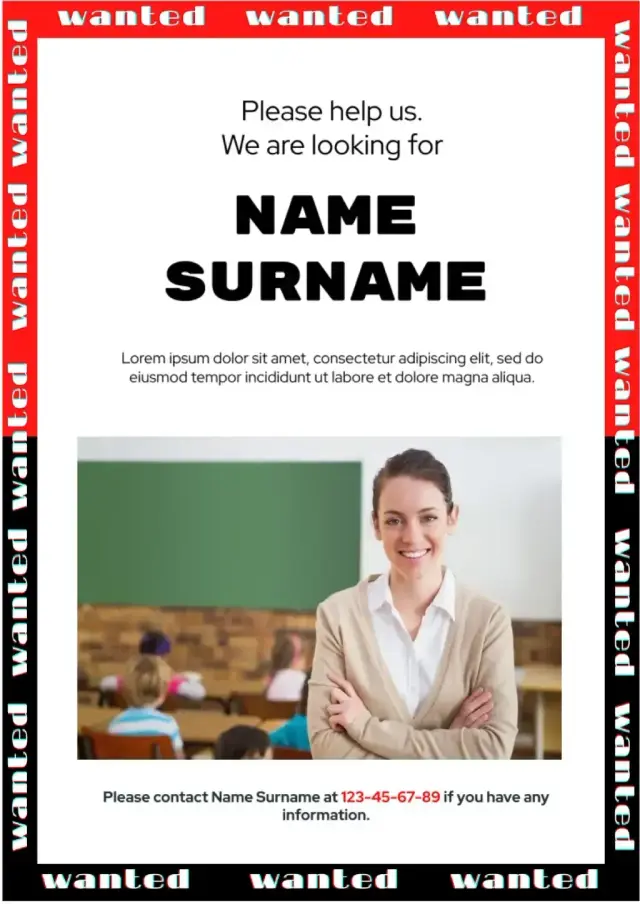 Missing Poster Template — free Google Docs template