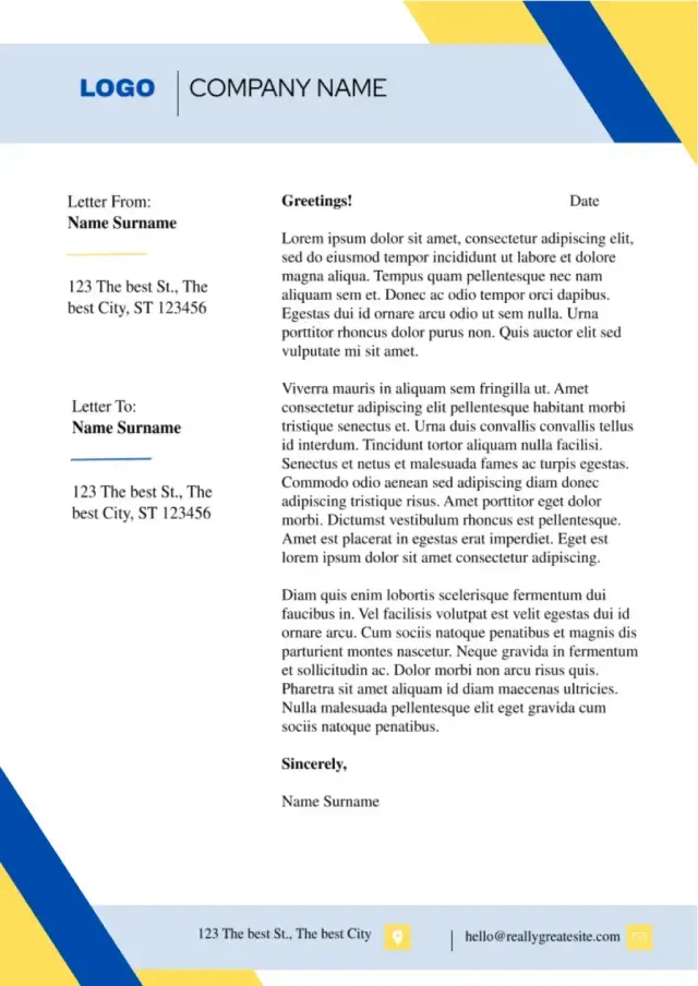 Business Letter Template — free Google Docs template