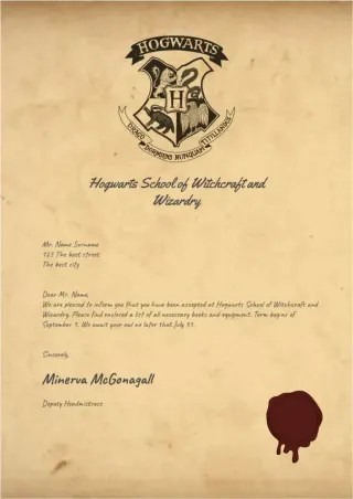 Hogwarts Acceptance Letter Template — free Google Docs template