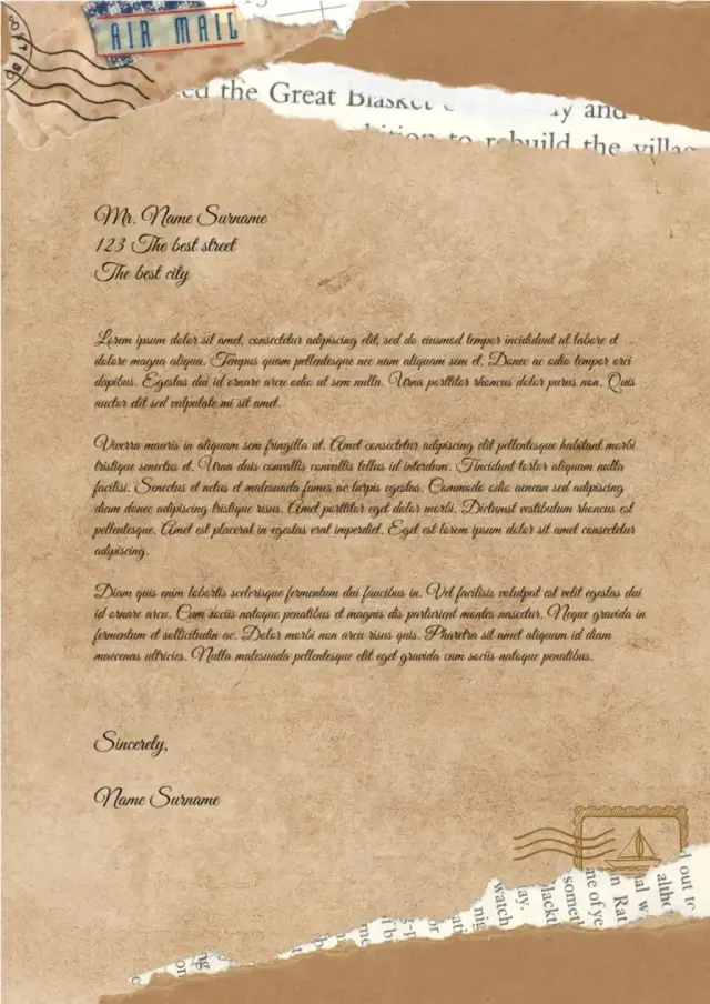 Old Letter Template — free Google Docs template
