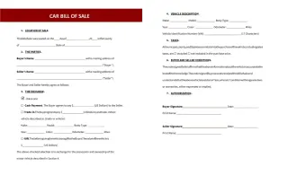 Car Bill of Sale Template — free Google Docs template