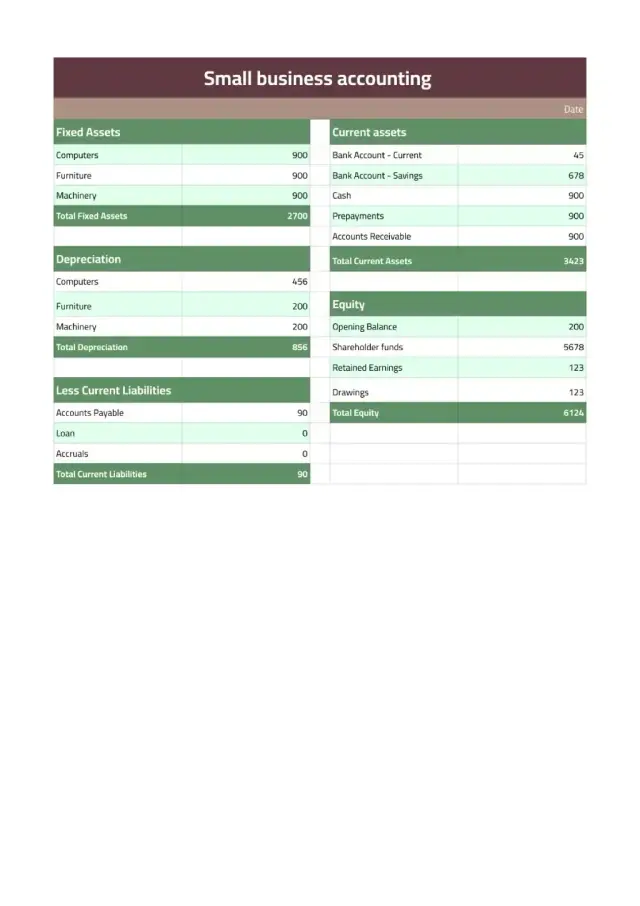 Small Business Accounting Template — free Google Sheets template