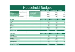 Household Budget Template — free Google Sheets template