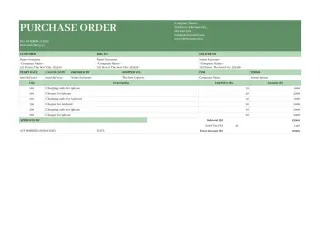 Sheets Purchase Order Template — free Google Sheets template